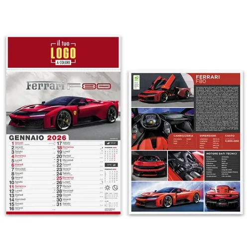 Calendario Auto Sportive Personalizzabile